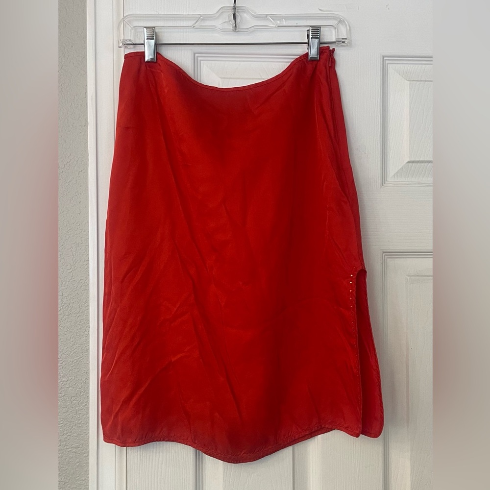 Orange silky skirt